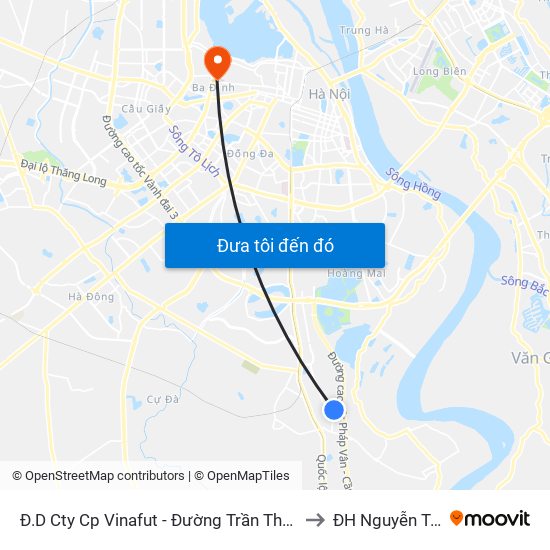 Đ.D Cty Cp Vinafut - Đường Trần Thủ Độ to ĐH Nguyễn Trãi map