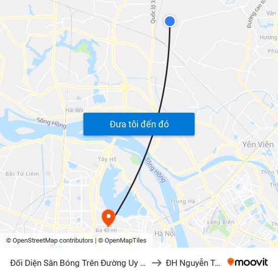 Đối Diện Sân Bóng Trên Đường Uy Nỗ to ĐH Nguyễn Trãi map