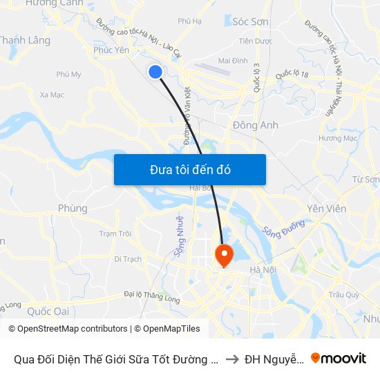 Qua Đối Diện Thế Giới Sữa Tốt Đường Ngô Miên 30m to ĐH Nguyễn Trãi map