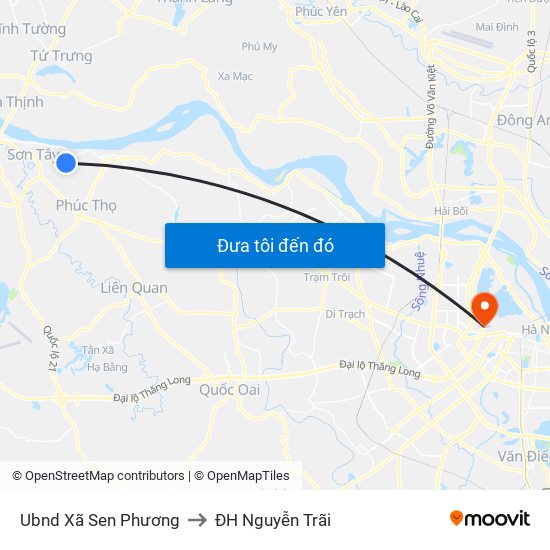 Ubnd Xã Sen Phương to ĐH Nguyễn Trãi map