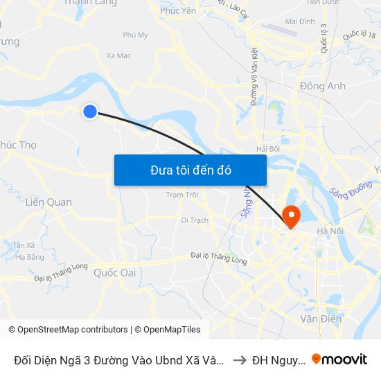 Đối Diện Ngã 3 Đường Vào Ubnd Xã Vân Hà - Huyện Phúc Thọ to ĐH Nguyễn Trãi map