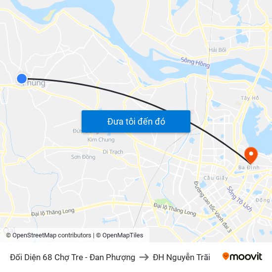 Đối Diện 68 Chợ Tre - Đan Phượng to ĐH Nguyễn Trãi map