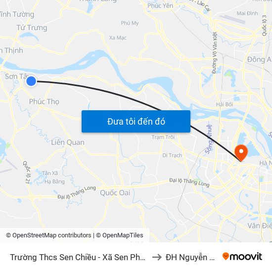 Trường Thcs Sen Chiều - Xã Sen Phương to ĐH Nguyễn Trãi map