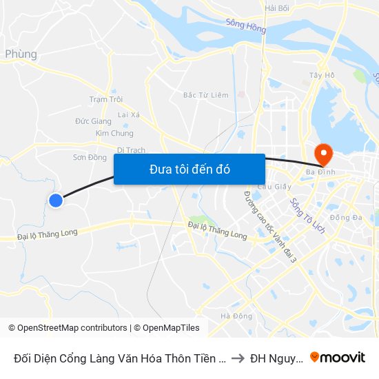 Đối Diện Cổng Làng Văn Hóa Thôn Tiền Lệ - Đê Song Phương to ĐH Nguyễn Trãi map