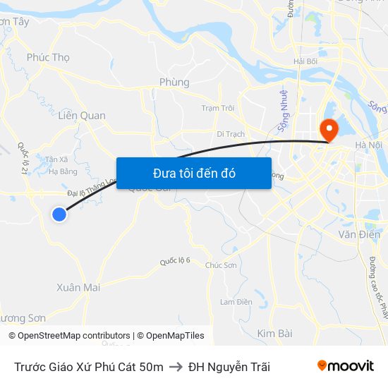 Trước Giáo Xứ Phú Cát 50m to ĐH Nguyễn Trãi map