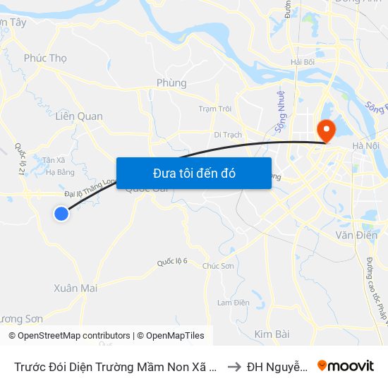 Trước Đói Diện Trường Mầm Non Xã Phú Cát 50m to ĐH Nguyễn Trãi map