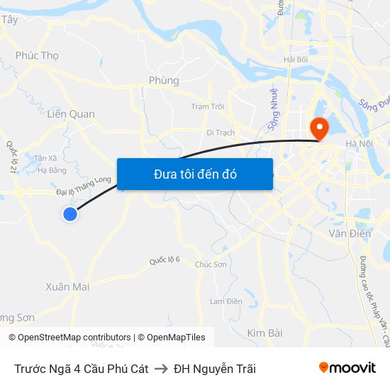 Trước Ngã 4 Cầu Phú Cát to ĐH Nguyễn Trãi map