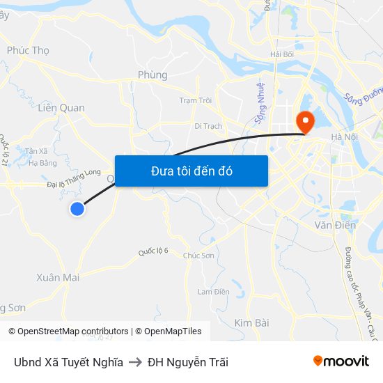 Ubnd Xã Tuyết Nghĩa to ĐH Nguyễn Trãi map