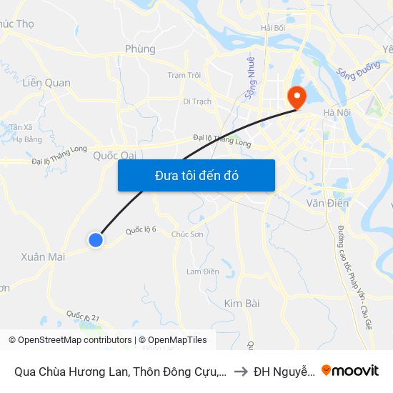 Qua Chùa Hương Lan, Thôn Đông Cựu, Đông Sơn 30m to ĐH Nguyễn Trãi map