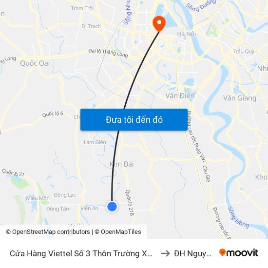 Cửa Hàng Viettel Số 3 Thôn Trường Xuân - Tỉnh Lộ 429 to ĐH Nguyễn Trãi map