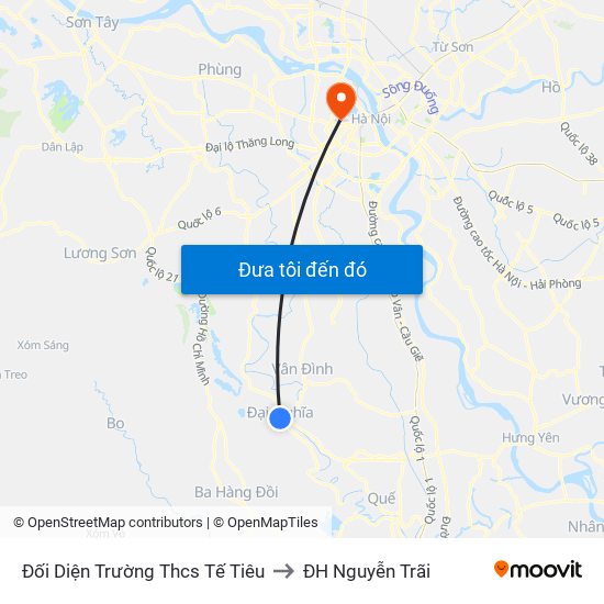 Đối Diện Trường Thcs Tế Tiêu to ĐH Nguyễn Trãi map