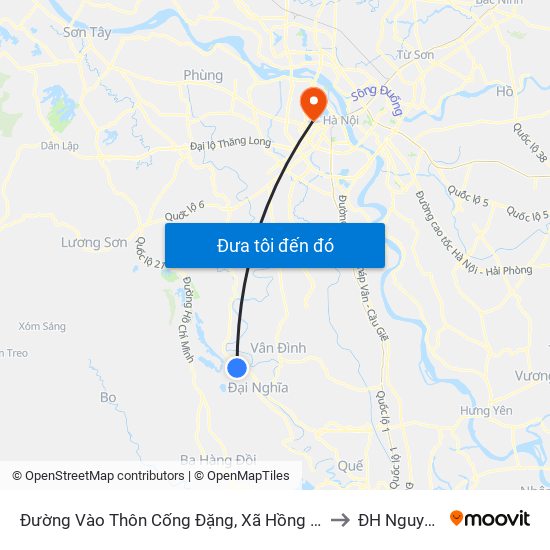Đường Vào Thôn Cống Đặng, Xã Hồng Sơn Khoảng 50m to ĐH Nguyễn Trãi map