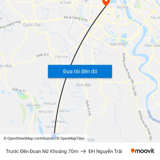 Trước Đền Đoan Nữ Khoảng 70m to ĐH Nguyễn Trãi map