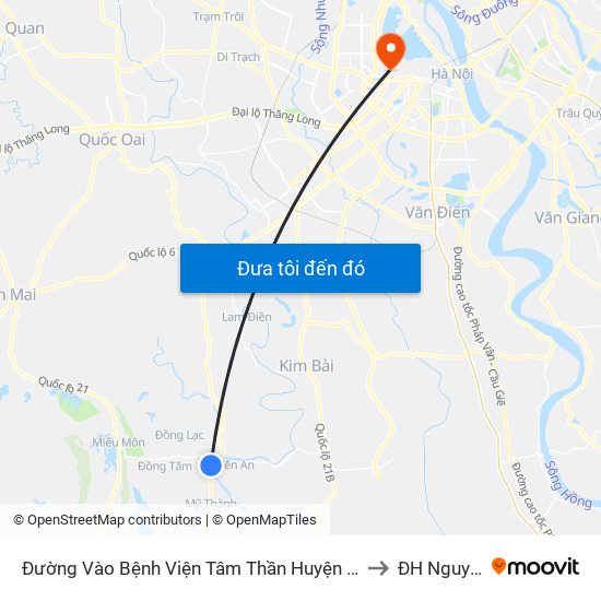 Đường Vào Bệnh Viện Tâm Thần Huyện Mỹ Đức Khoảng 50m to ĐH Nguyễn Trãi map