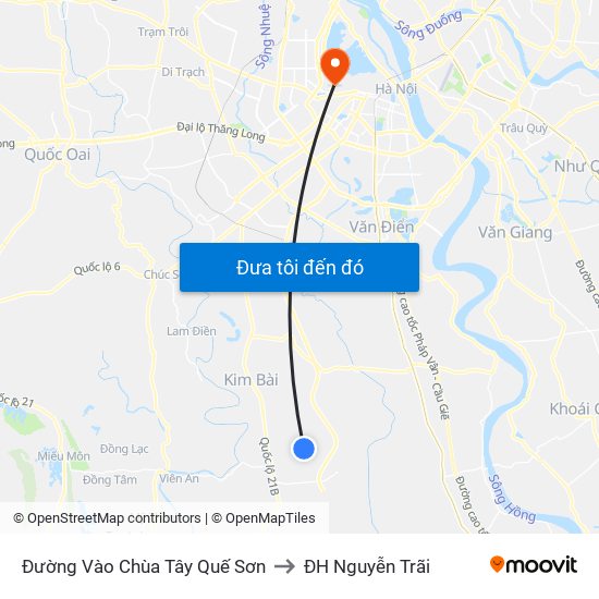 Đường Vào Chùa Tây Quế Sơn to ĐH Nguyễn Trãi map