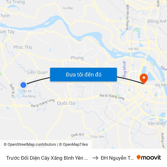 Trước Đối Diện Cây Xăng Bình Yên 20m to ĐH Nguyễn Trãi map
