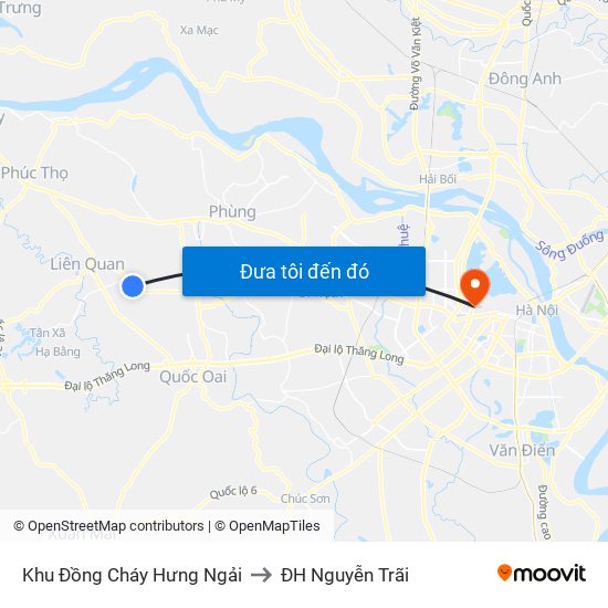 Khu Đồng Cháy Hưng Ngải to ĐH Nguyễn Trãi map