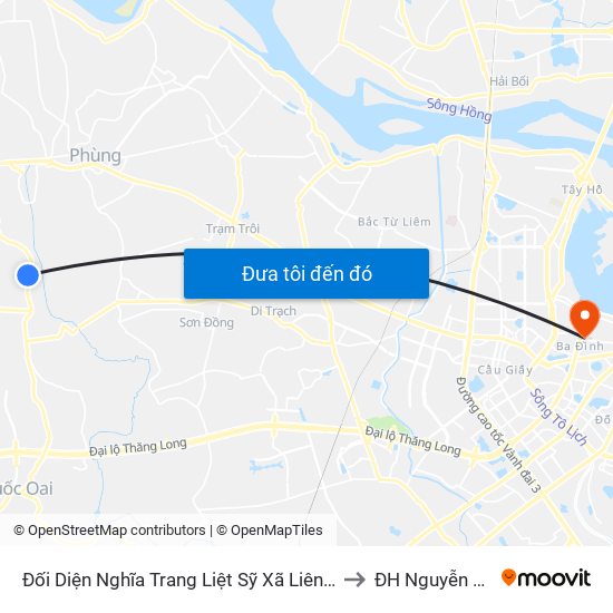 Đối Diện Nghĩa Trang Liệt Sỹ Xã Liên Hiệp to ĐH Nguyễn Trãi map