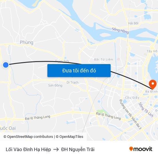 Lối Vào Đình Hạ Hiệp to ĐH Nguyễn Trãi map