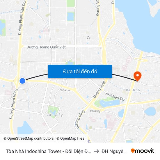 Tòa Nhà Indochina Tower - Đối Diện Đhqg Hà Nội to ĐH Nguyễn Trãi map