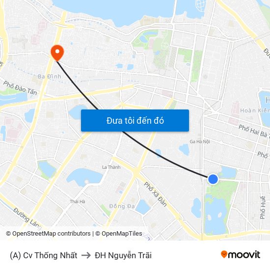 (A) Cv Thống Nhất to ĐH Nguyễn Trãi map