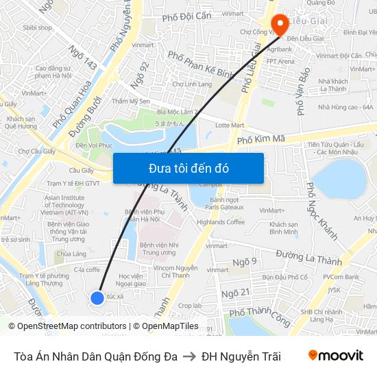 Tòa Án Nhân Dân Quận Đống Đa to ĐH Nguyễn Trãi map