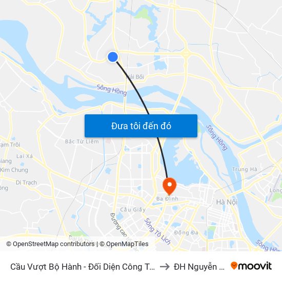 Cầu Vượt Bộ Hành - Đối Diện Công Ty Sato to ĐH Nguyễn Trãi map