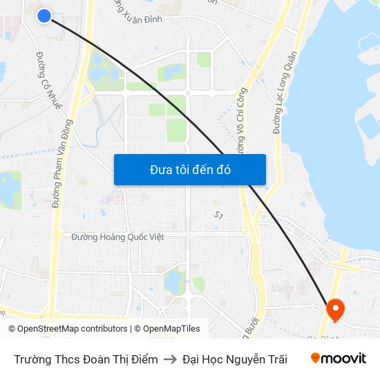 Trường Thcs Đoàn Thị Điểm to Đại Học Nguyễn Trãi map