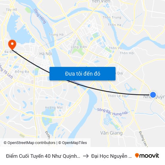 Điểm Cuối Tuyến 40 Như Quỳnh - Ql5 to Đại Học Nguyễn Trãi map