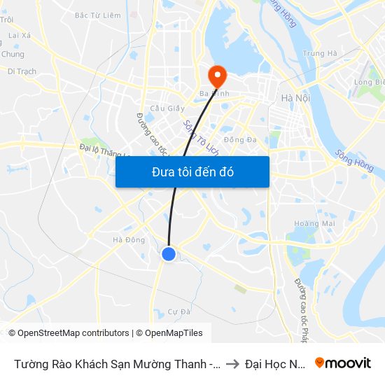 Tường Rào Khách Sạn Mường Thanh - Kđt Xa La - Đường Phúc La to Đại Học Nguyễn Trãi map