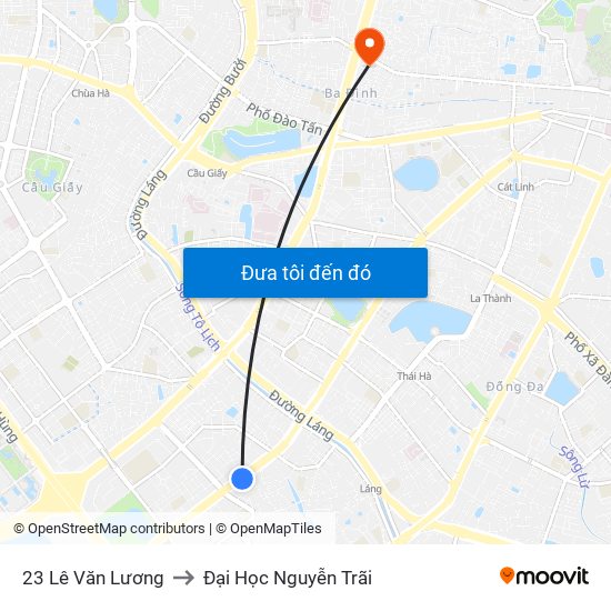 23 Lê Văn Lương to Đại Học Nguyễn Trãi map