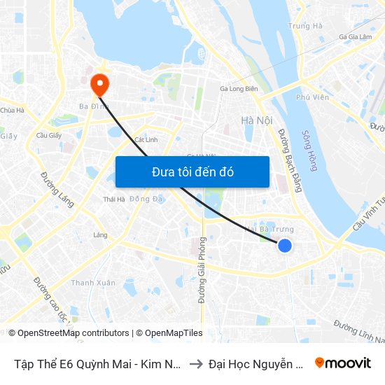 Tập Thể E6 Quỳnh Mai - Kim Ngưu to Đại Học Nguyễn Trãi map