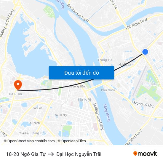 18-20 Ngô Gia Tự to Đại Học Nguyễn Trãi map
