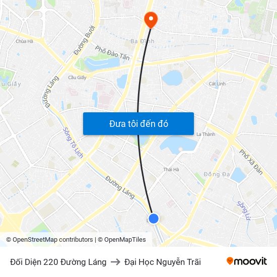 Đối Diện 220 Đường Láng to Đại Học Nguyễn Trãi map
