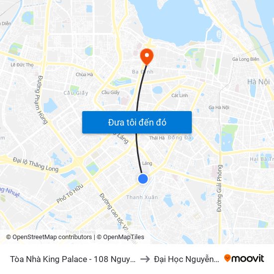 Tòa Nhà King Palace - 108 Nguyễn Trãi to Đại Học Nguyễn Trãi map