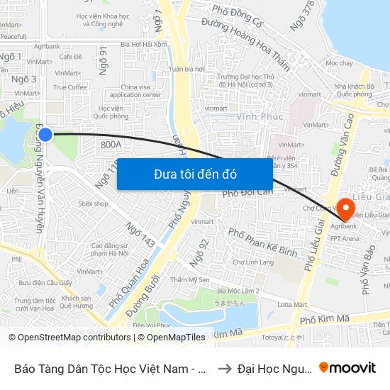 Bảo Tàng Dân Tộc Học Việt Nam - Nguyễn Văn Huyên to Đại Học Nguyễn Trãi map