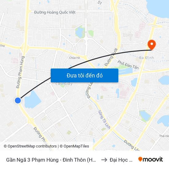 Gần Ngã 3 Phạm Hùng - Đình Thôn (Hướng Đi Khuất Duy Tiến)-Cột Trước to Đại Học Nguyễn Trãi map