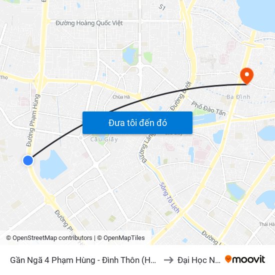 Gần Ngã 4 Phạm Hùng - Đình Thôn (Hướng Đi Khuất Duy Tiến)-Cột Sau to Đại Học Nguyễn Trãi map