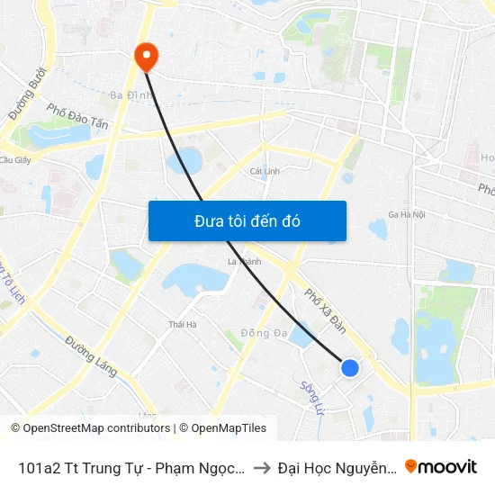 101a2 Tt Trung Tự - Phạm Ngọc Thạch to Đại Học Nguyễn Trãi map