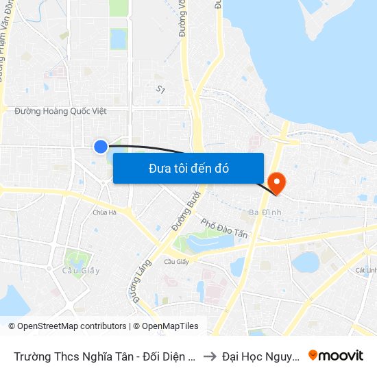 Trường Thcs Nghĩa Tân - Đối Diện 179 Tô Hiệu to Đại Học Nguyễn Trãi map