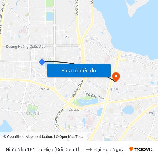 Giữa Nhà 181 Tô Hiệu (Đối Diện Thcs Nghĩa Tân) to Đại Học Nguyễn Trãi map