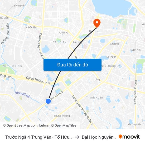 Trước Ngã 4 Trung Văn - Tố Hữu 100m to Đại Học Nguyễn Trãi map