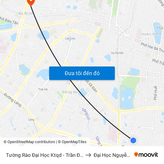 Tường Rào Đại Học Ktqd - Trần Đại Nghĩa to Đại Học Nguyễn Trãi map