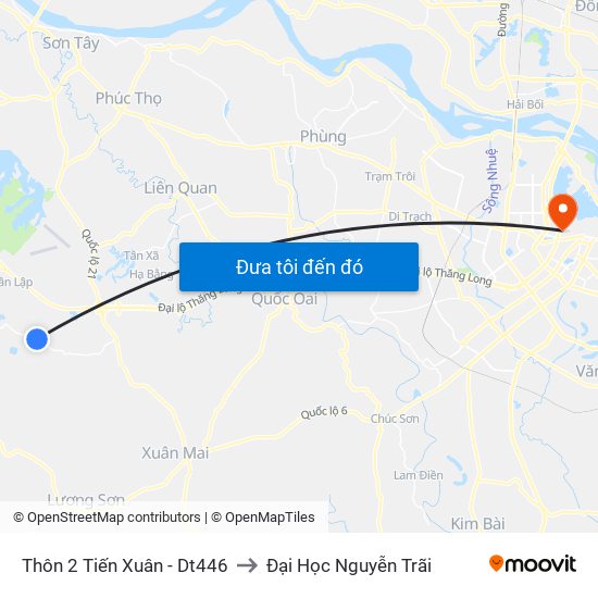 Thôn 2 Tiến Xuân - Dt446 to Đại Học Nguyễn Trãi map