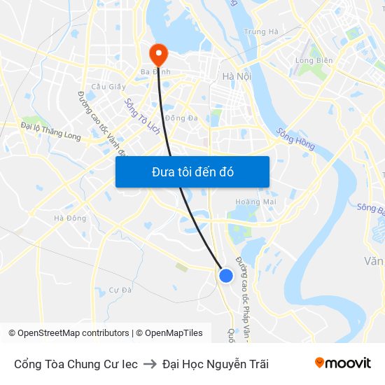 Cổng Tòa Chung Cư Iec to Đại Học Nguyễn Trãi map