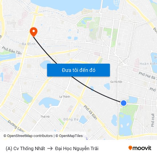 (A) Cv Thống Nhất to Đại Học Nguyễn Trãi map