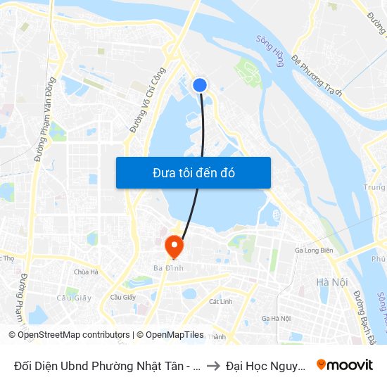 Đối Diện Ubnd Phường Nhật Tân - 399 Âu Cơ to Đại Học Nguyễn Trãi map