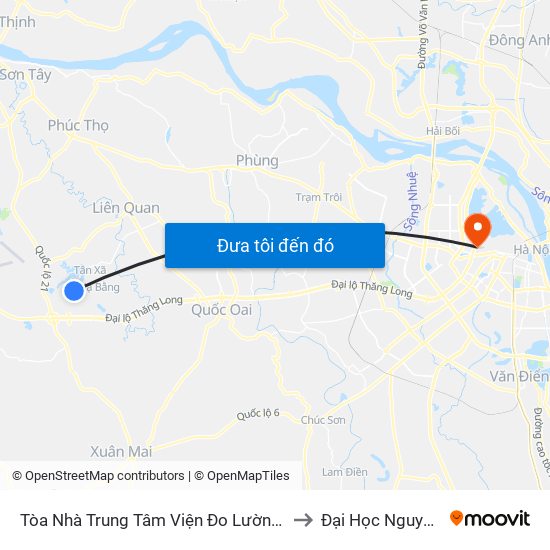 Tòa Nhà Trung Tâm Viện  Đo Lường Việt Nam to Đại Học Nguyễn Trãi map