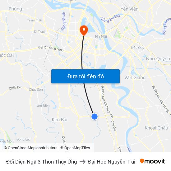 Đối Diện Ngã 3 Thôn Thụy Ứng to Đại Học Nguyễn Trãi map