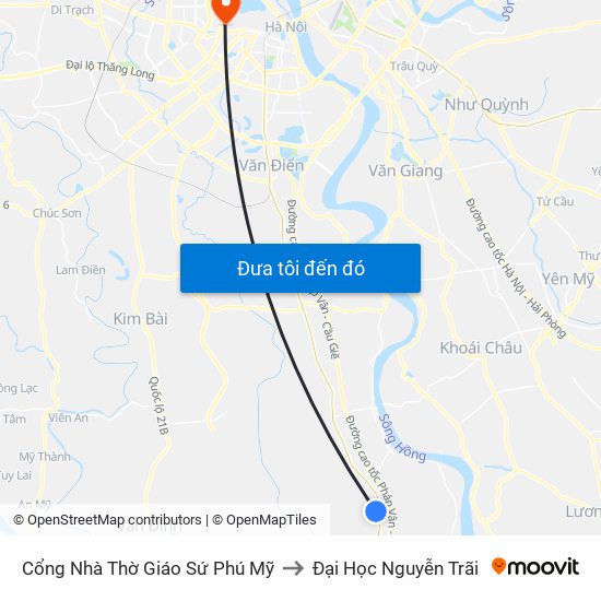 Cổng Nhà Thờ Giáo Sứ Phú Mỹ to Đại Học Nguyễn Trãi map